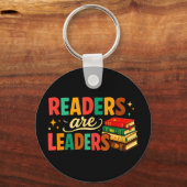 Fun inspiring readers are leaders book lovers キーホルダー (正面)