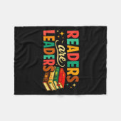 Fun inspiring readers are leaders book lovers フリースブランケット (正面(横))