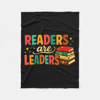 Fun inspiring readers are leaders book lovers フリースブランケット