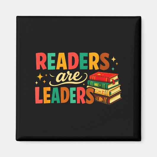 Fun inspiring readers are leaders book lovers マグネット (正面)
