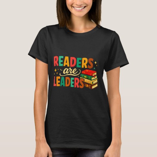 Fun inspiring readers are leaders book lovers tシャツ (正面)