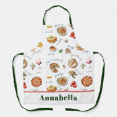 Fun Italian Food Lover Kitchen エプロン (正面)