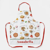 Fun Italian Food Lover Kitchen エプロン (正面)