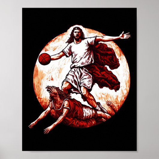 Fun Jesus Crossing Up The Devil Christian Bysketby ポスター (正面)