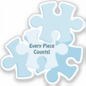 Fun Jigsaw Puzzle Birthday Blue Favor シール (正面)