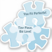 Fun Jigsaw Puzzle Blue Birthday Motto Favor シール (正面)