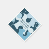 Fun Jigsaw Puzzle Kids Happy Birthday Name Blue スタンダードカクテルナプキン (角)