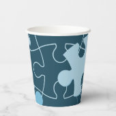 Fun Jigsaw Puzzle Kids Happy Birthday Name Blue 紙コップ (裏面)