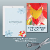 Fun Jigsaw Puzzle "Mock" 12pc Custom Photo B'day カード