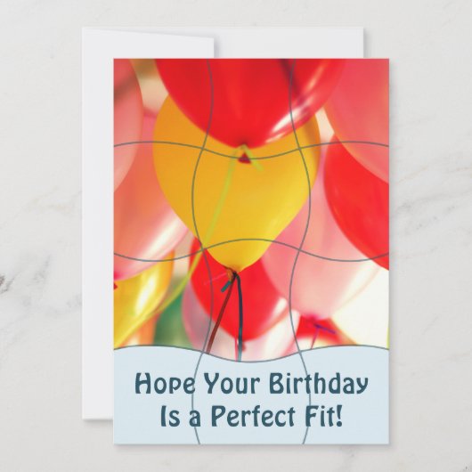 Fun Jigsaw Puzzle "Mock" 12pc Custom Photo B'day カード (正面)