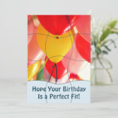 Fun Jigsaw Puzzle "Mock" 12pc Custom Photo B'day カード (スタンド正面)