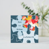 Fun Jigsaw Puzzle Pieces Birthday Greeting カード (スタンド正面)