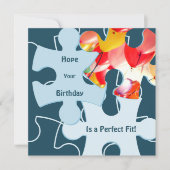 Fun Jigsaw Puzzle Pieces Birthday Greeting カード (正面)
