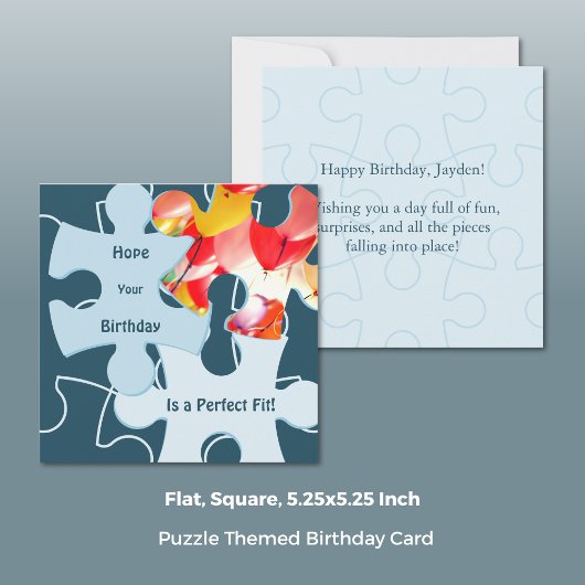 Fun Jigsaw Puzzle Pieces Birthday Greeting カード