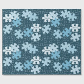 Fun Jigsaw Puzzle Pieces in Blue Custom Thank You ラッピングペーパー (フラット)