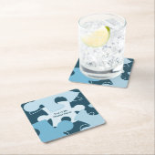 Fun Jigsaw Puzzle Pieces Motto スクエアペーパーコースター (インサイチュ)