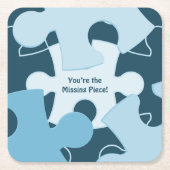 Fun Jigsaw Puzzle Pieces Motto スクエアペーパーコースター (正面)