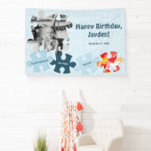 Fun Jigsaw Puzzle Theme Image Text Happy Birthday  横断幕 (インサイチュ)