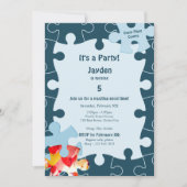 Fun Jigsaw Puzzle Themed 5th Birthday Party 招待状 (正面)