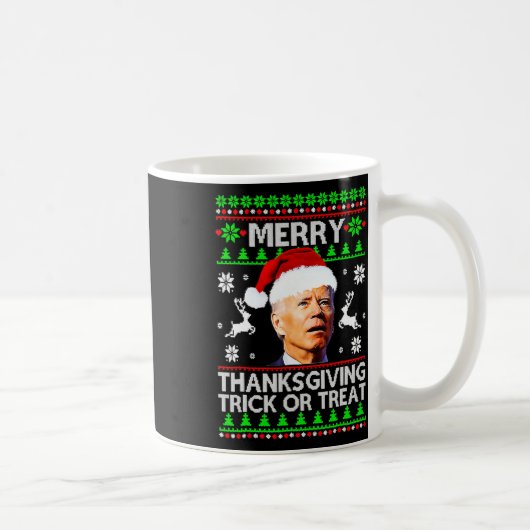 Fun Joe Biden Merry Thanksgiving Trick Or Treat  コーヒーマグカップ (右)