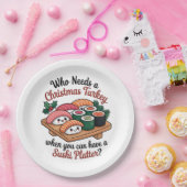 Fun Kawaii Christmas Sushi Platter ペーパープレート (パーティー)