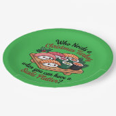 Fun Kawaii Christmas Sushi Platter ペーパープレート (アングル)