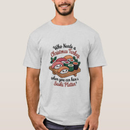 Fun Kawaii Christmas Sushi Platter Tシャツ