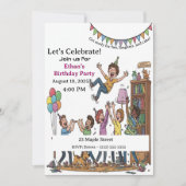 Fun Kids Party Celebration Personalized Birthday I 招待状 (正面)