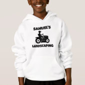 Fun Kids Personalized Riding Lawn Mower Hoodie (正面)