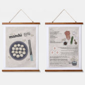 Fun Kimchi Dumpling Recipe Korean Food 吊り下げ型タペストリー (ダブル)