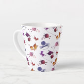 Fun Knitting Pattern Mug For Fiber Artists カフェラテマグ (左アングル)