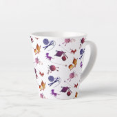 Fun Knitting Pattern Mug For Fiber Artists カフェラテマグ (右アングル)