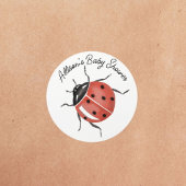 Fun ladybug Baby Shower  ラウンドシール