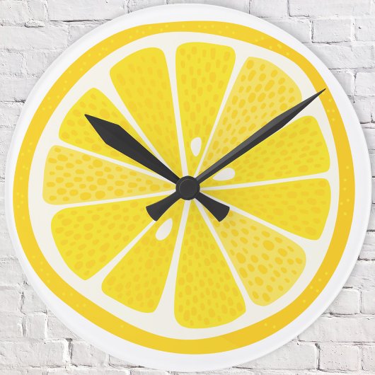 Fun Lemon Citrus Slice ラウンド壁時計