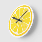 Fun Lemon Citrus Slice ラウンド壁時計 (傾斜)
