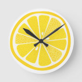 Fun Lemon Citrus Slice ラウンド壁時計 (正面)
