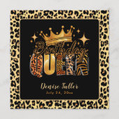 Fun Leopard Birthday Queen Fifty Birthday 招待状 (正面)
