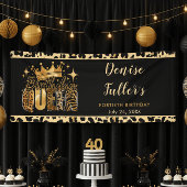 Fun Leopard Birthday Queen Forty Birthday 横断幕