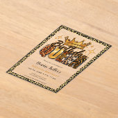 Fun Leopard Birthday Queen Sixty Birthday アクリル招待状 (レイダウン)