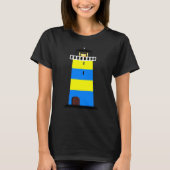FUN LIGHTHOUSE BLUE AND YELLOW LIGHT HOUSE SAFETY Tシャツ (正面)