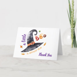 Fun Little Boo Witch Hat Fall Baby Shower サンキューカード