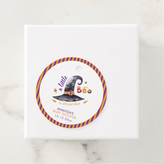 Fun Little Boo Witch Hat Fall Baby Shower フェイバータグ (インサイチュ)