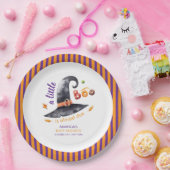 Fun Little Boo Witch Hat Fall Baby Shower ペーパープレート (パーティー)