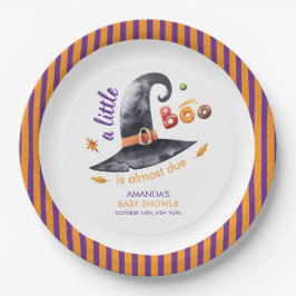 Fun Little Boo Witch Hat Fall Baby Shower ペーパープレート