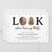 Fun Look's Who's 30' 2 x photo 30th Birthday 招待状 (正面)