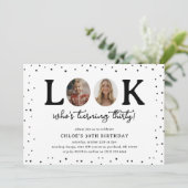 Fun Look's Who's 30' 2 x photo 30th Birthday 招待状 (スタンド正面)