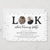 Fun Look's Who's 40' 2 x photo 40th Birthday 招待状 (正面)