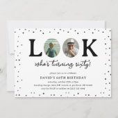 Fun Look's Who's 60' 2 x photo 60th Birthday 招待状 (正面)