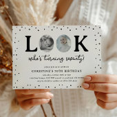 Fun Look's Who's 70' 2 x photo 70th Birthday 招待状