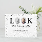 Fun Look's Who's 80' 2 x photo 80th Birthday 招待状 (スタンド正面)